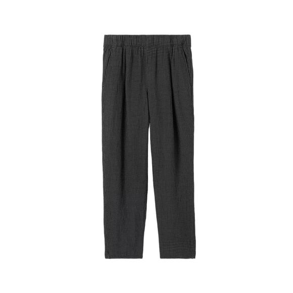 Eileen Fisher NWT Tapered Organic Linen Ankle Pants Black Gray Gingham Size XXS - Picture 12 of 12